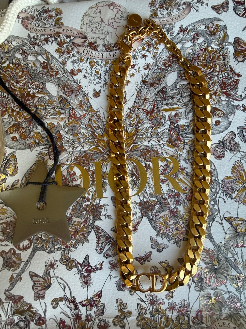 CHRISTIAN DIOR Danseuse Etoile Chain Choker Necklace Gold - Picture 4 of 17